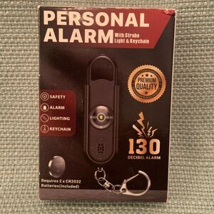 Softvox Personal Alarm with Strobe Light and Keychain in Black